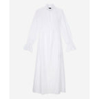 Long English Embroidery Dress - White - Women