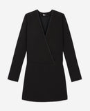 Robe Courte Croisée Noire - Femme