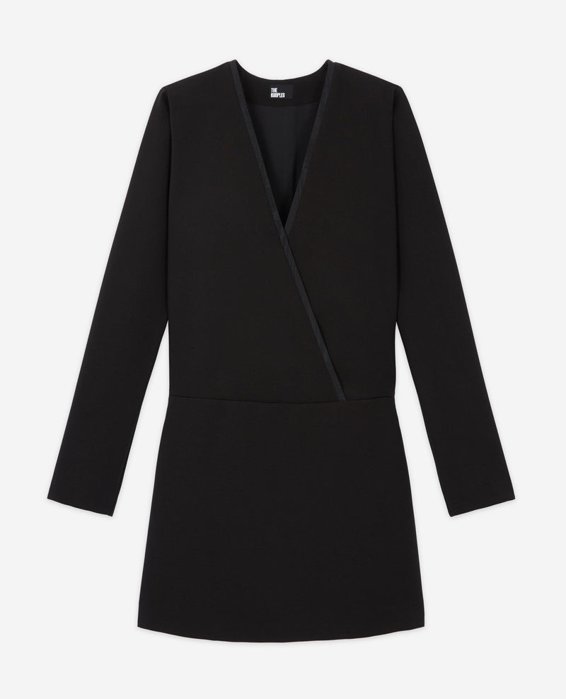Robe Courte Croisée Noire - Femme