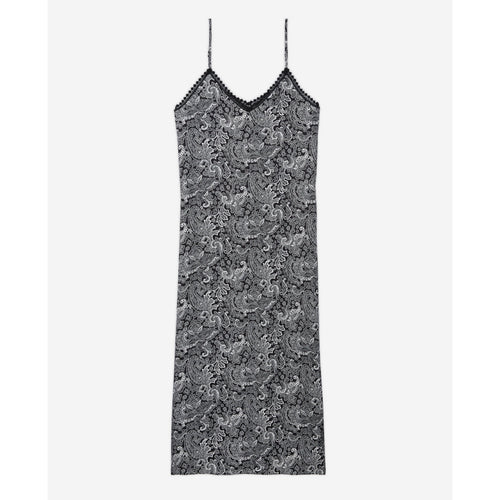 The Kooples - Robe Longue - Noir Et Blanc - Femme
