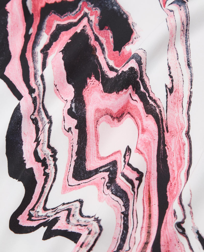 Vestido largo - Blanco y rosa - Mujer
