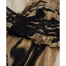 Vestido skater de seda - Beige y marrón - Mujer
