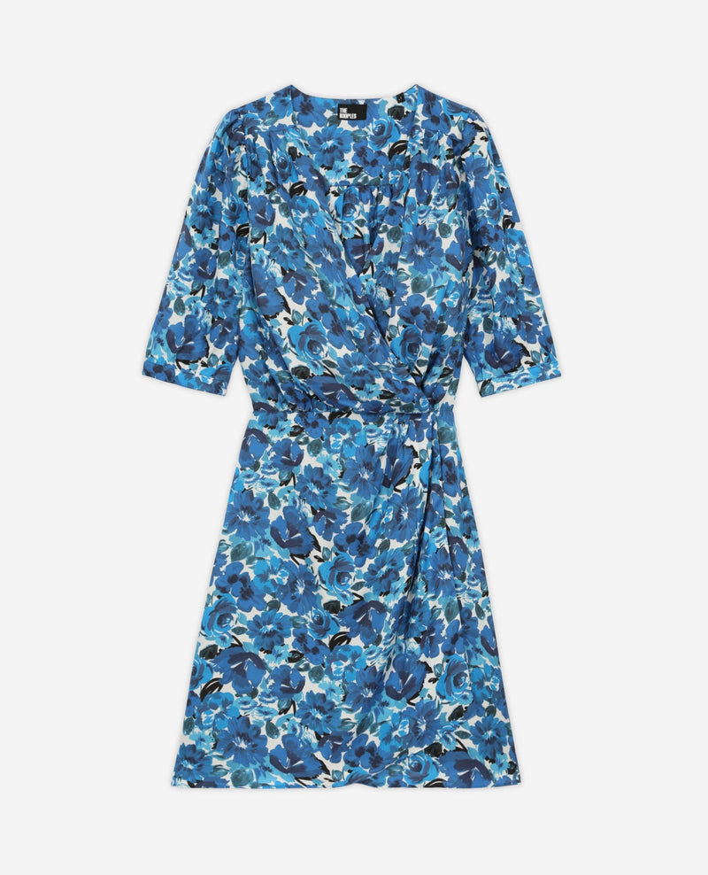 Vestido cruzado - Azul - Mujer
