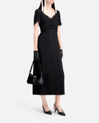 The Kooples - Vestido Largo Mc Parte Superior de Encaje - Mujer