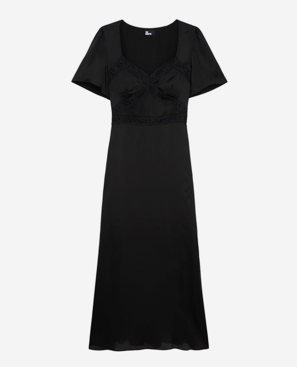 The Kooples - Vestido Largo Mc Parte Superior de Encaje - Mujer
