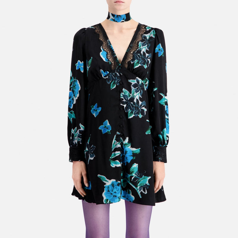 Vestido camisero - Negro - Mujer