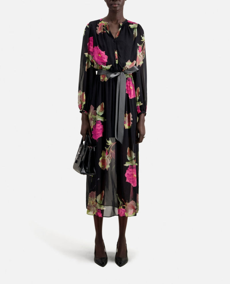 Vestido largo - Negro - Mujer