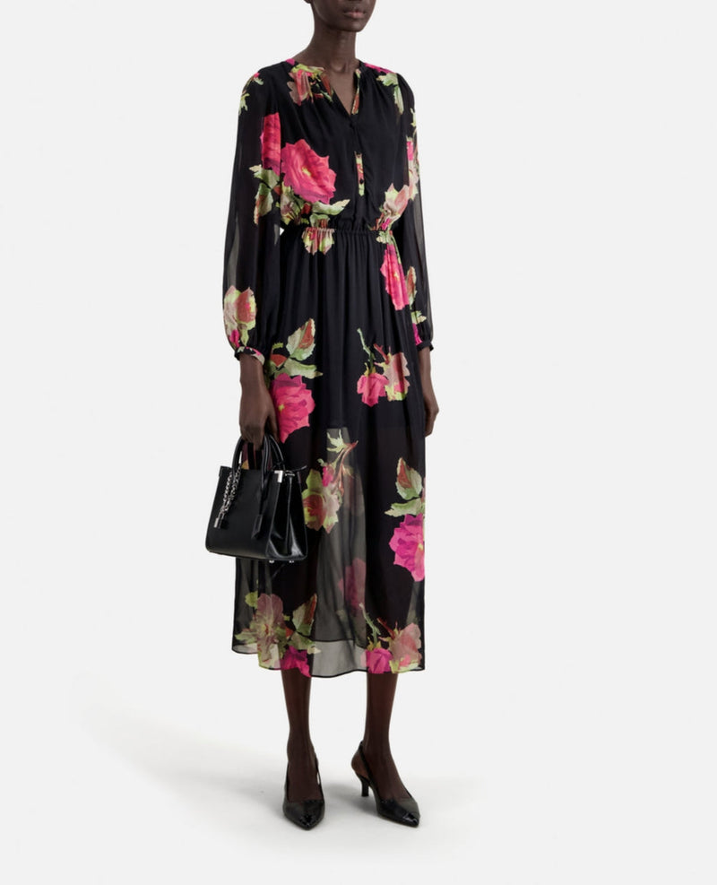Vestido largo - Negro - Mujer