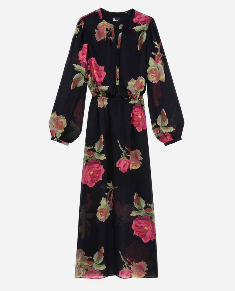 Vestido largo - Negro - Mujer