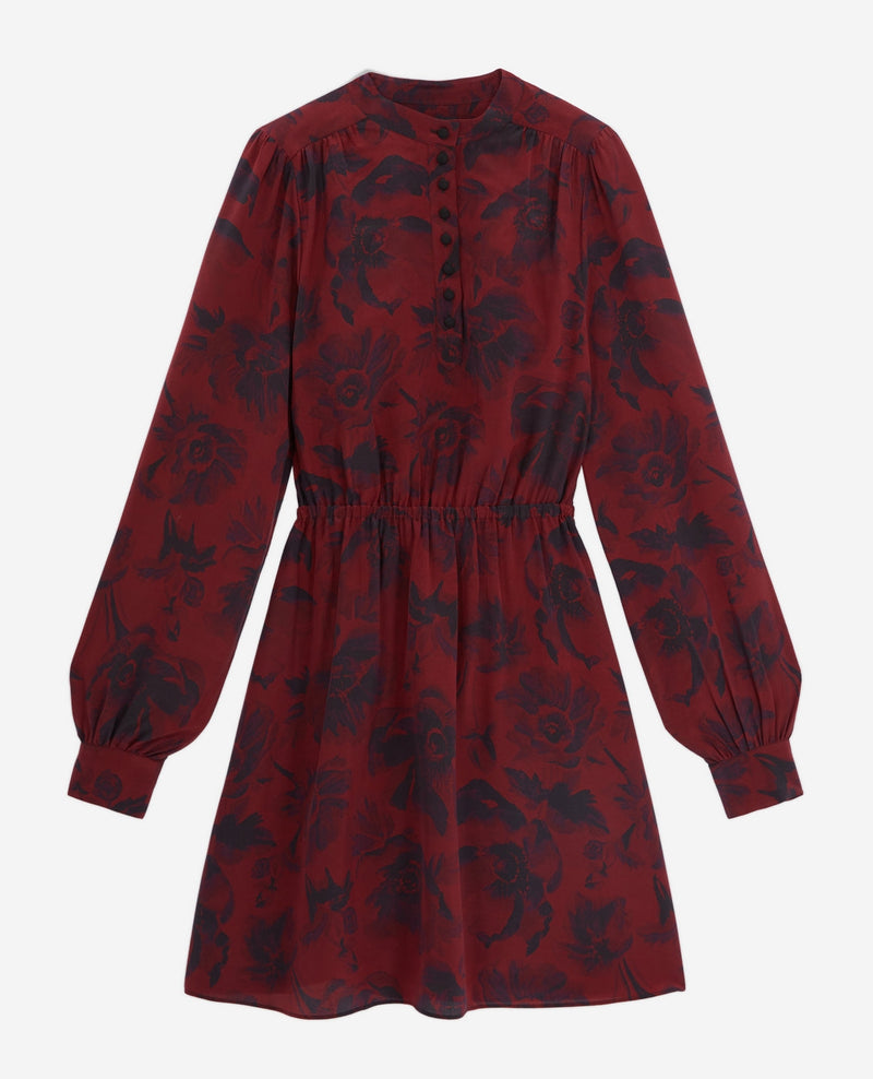 Vestido skater de seda - Rojo - Mujer