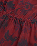 Vestido skater de seda - Rojo - Mujer