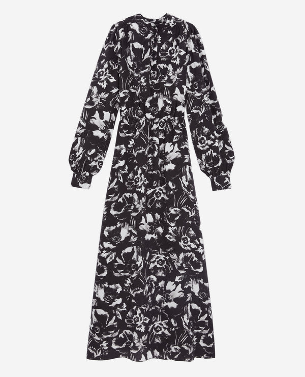 Long Silk Dress - Black - Women
