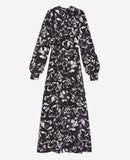 Vestido largo de seda - Negro - Mujer