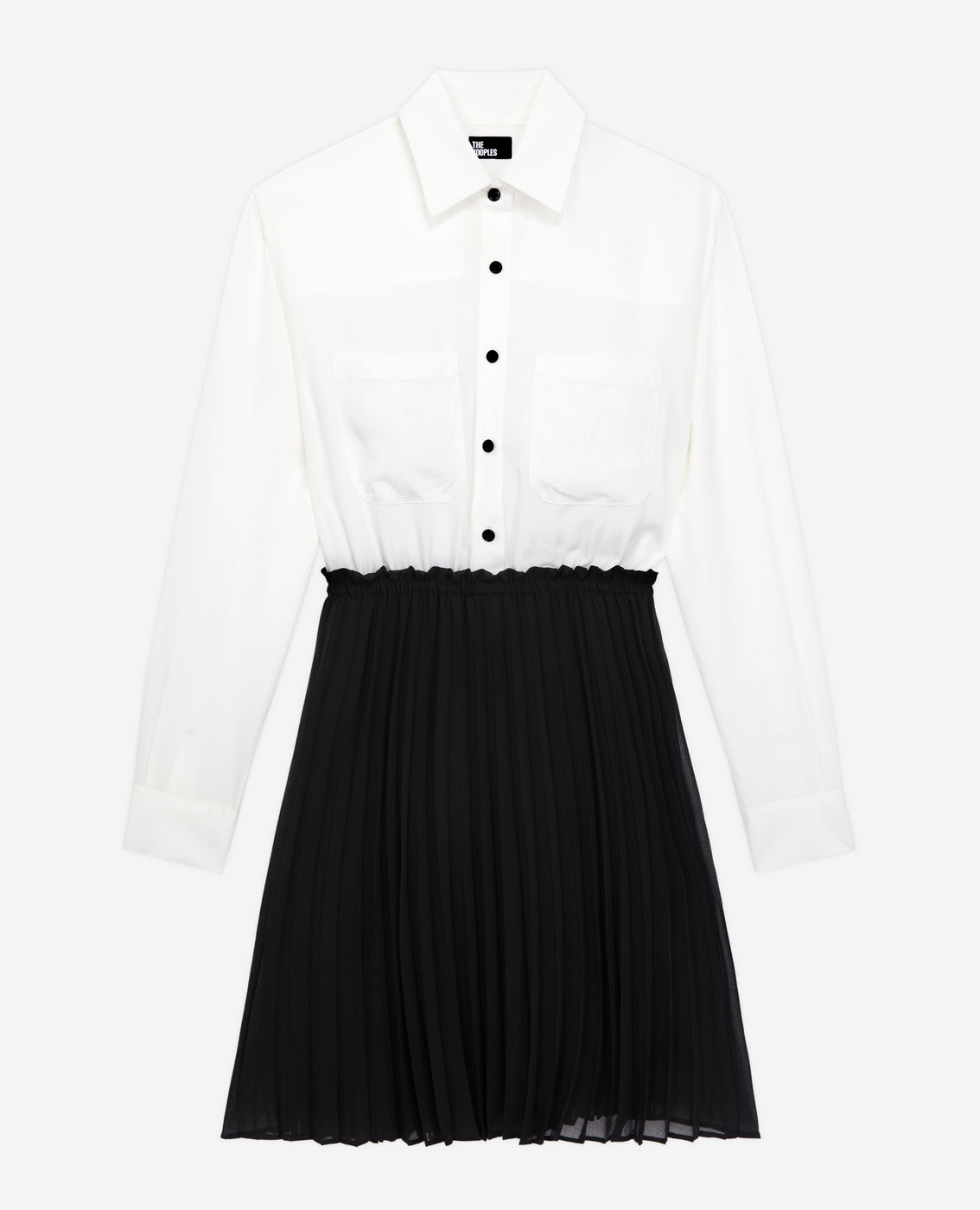 The Kooples - Trompe-L'Œil Silk Dress - White - Women