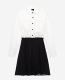 The Kooples - Vestido Trompe-L'Œil Seda - Blanco - Mujer