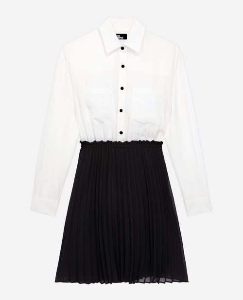 The Kooples - Robe Trompe-L’Œil En Soie – Blanc - Femme