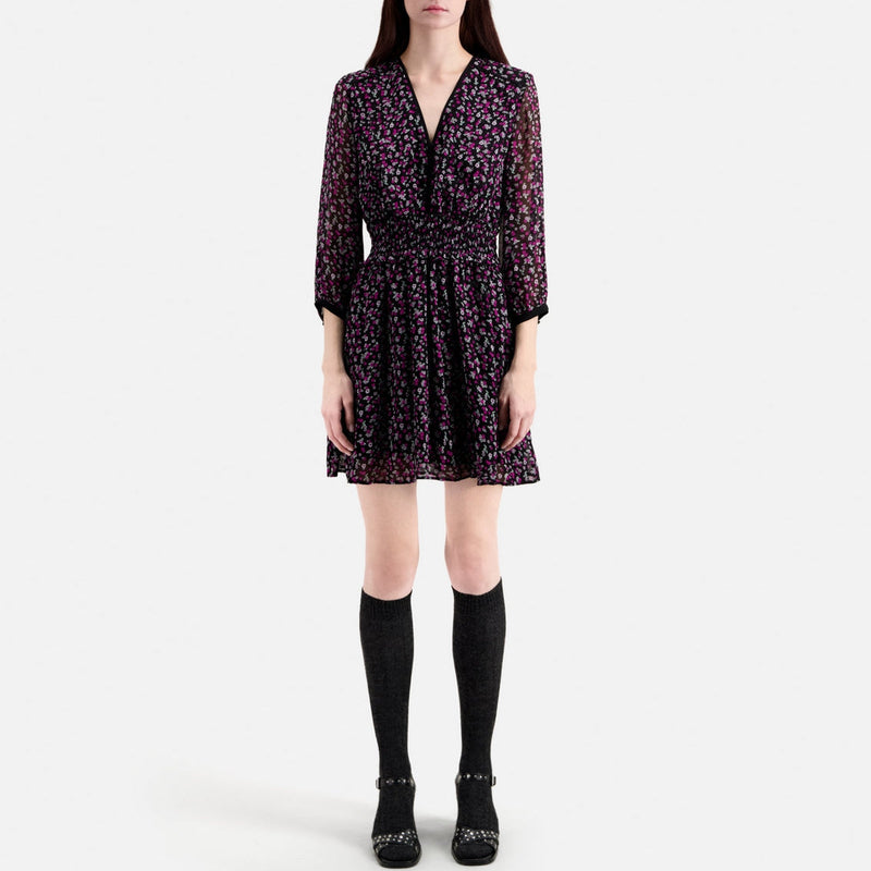 Vestido skater - Negro y rosa - Mujer