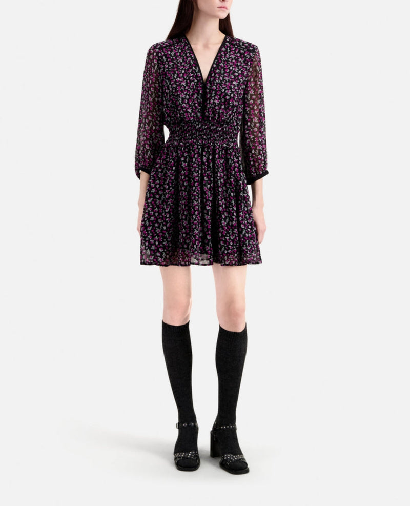 Vestido skater - Negro y rosa - Mujer