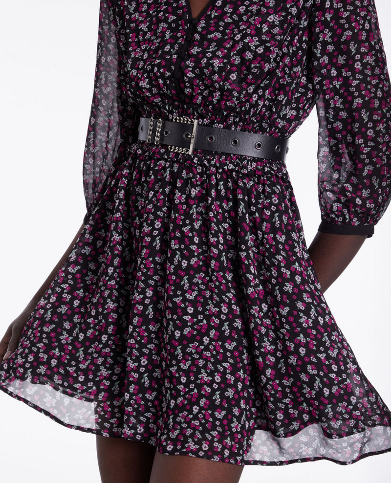 Vestido skater - Negro y rosa - Mujer