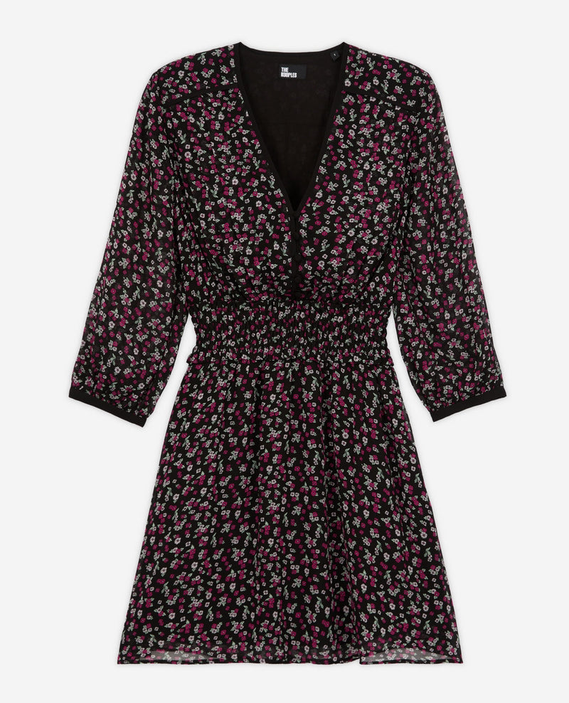 Vestido skater - Negro y rosa - Mujer