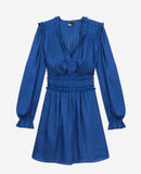 Vestido corto plisado - Mujer
