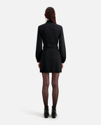 Bi-material Shirt Dress - Black - Women