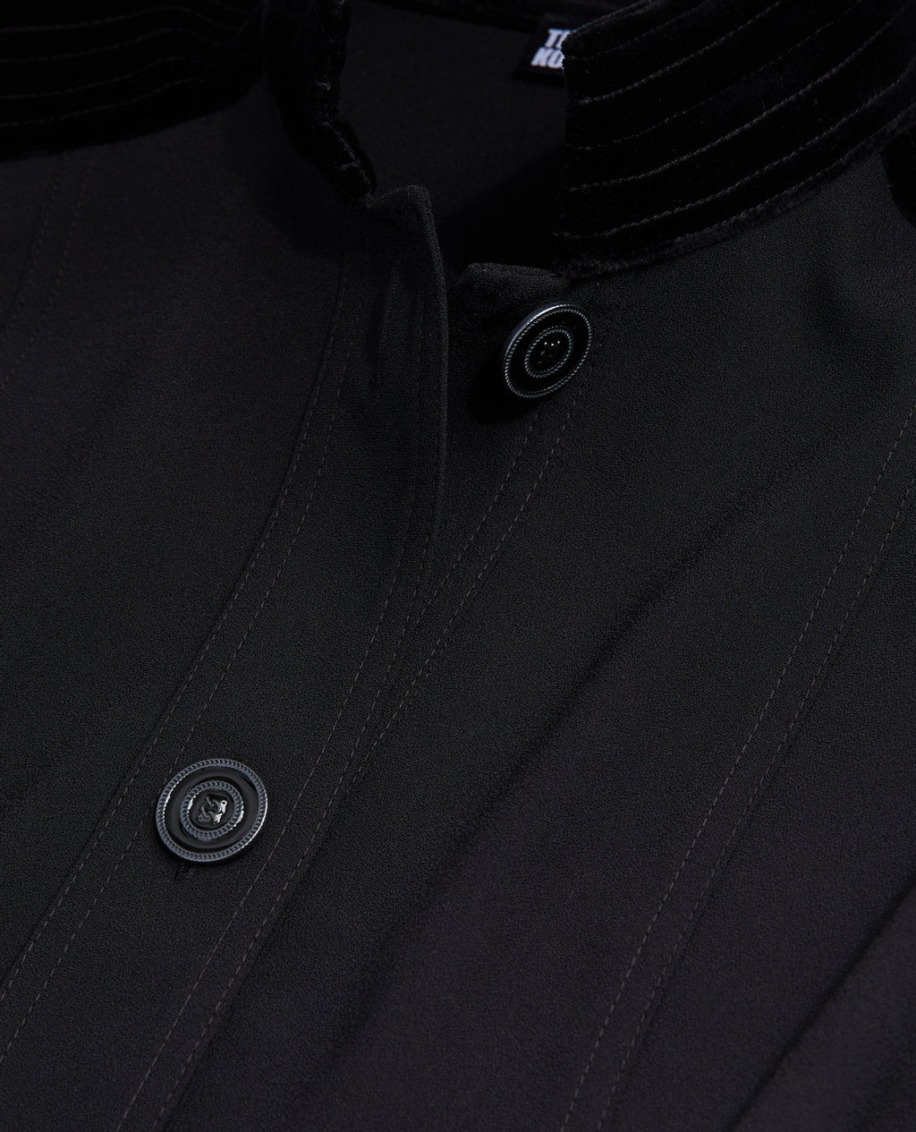 Bi-material Shirt Dress - Black - Women