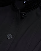 Bi-material Shirt Dress - Black - Women