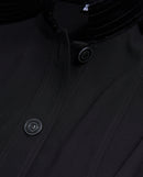 Vestido camisero bimateria - Negro - Mujer