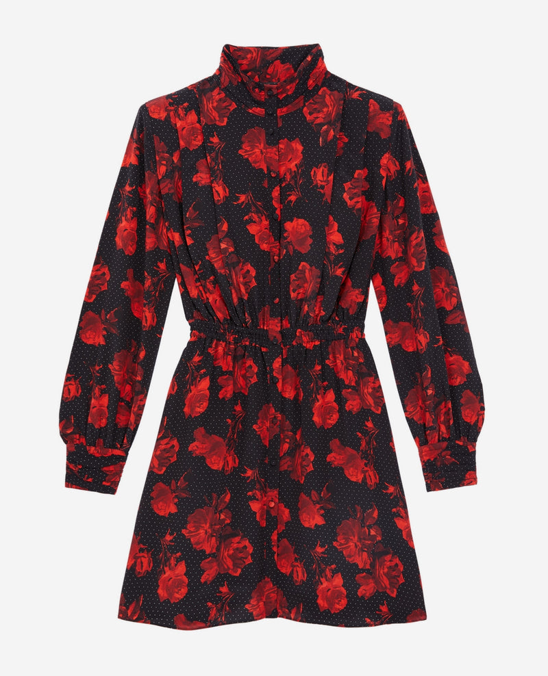 The Kooples - Vestido camisero de seda - Negro - Mujer