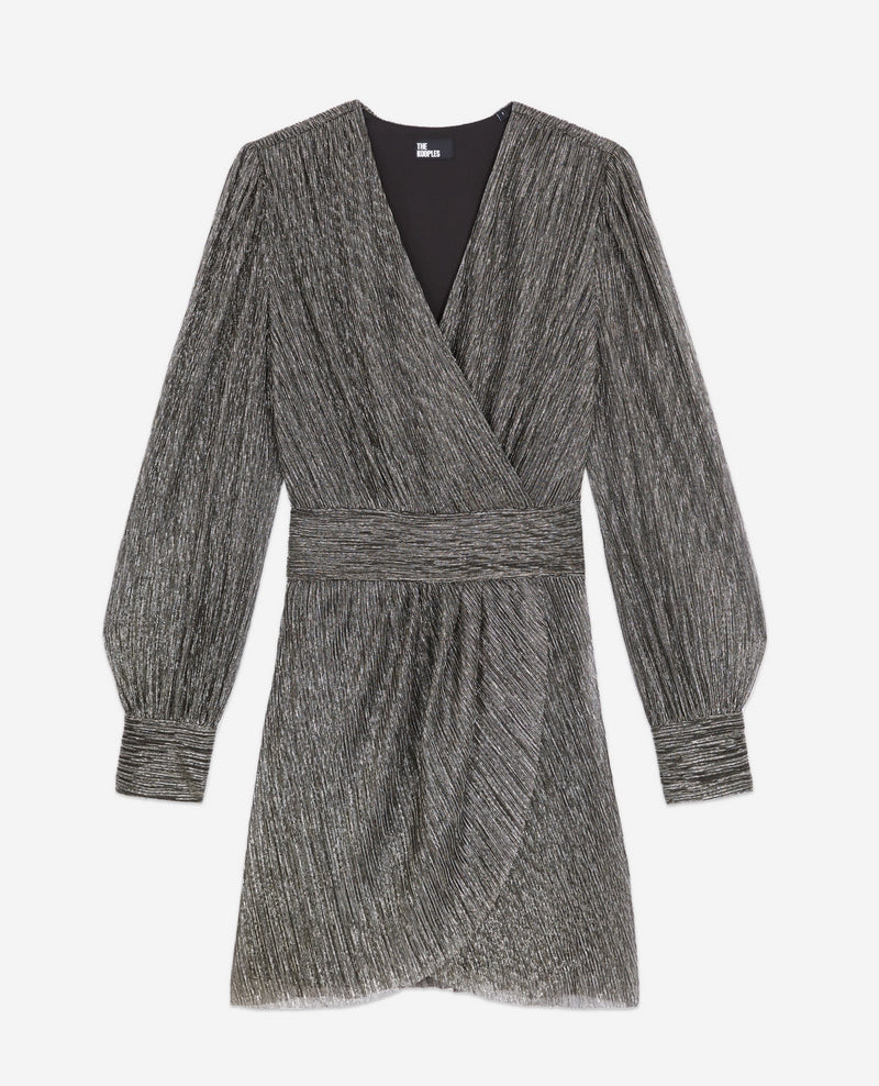 Robe Portefeuille - Argenté - Femme