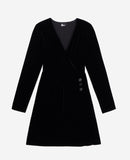 Vestido cruzado - Negro - Mujer