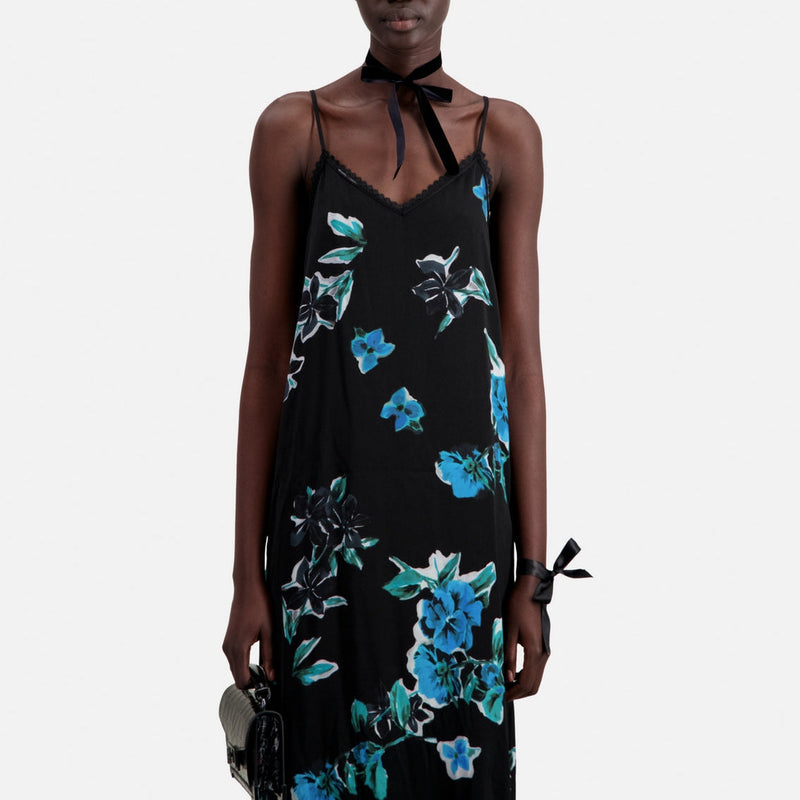 Vestido largo - Negro - Mujer