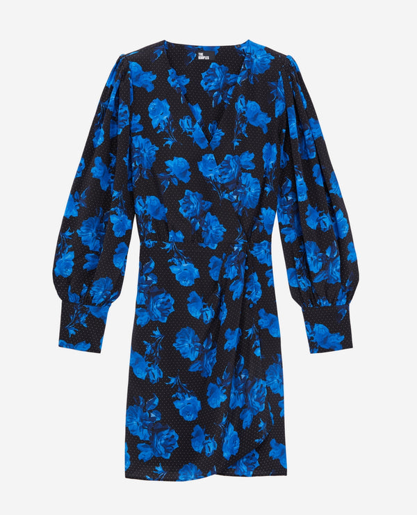 The Kooples - Silk Wrap Dress - Black - Women