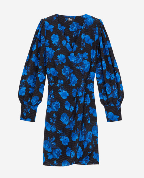 The Kooples - Vestido cruzado de seda - Negro - Mujer