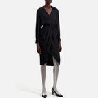 Wrap Dress - Black - Women