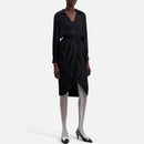 Vestido cruzado - Negro - Mujer
