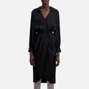 Vestido cruzado - Negro - Mujer
