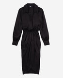 Vestido cruzado - Negro - Mujer