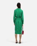 Vestido midi cruzado de jacquard - Mujer