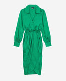 Vestido midi cruzado de jacquard - Mujer