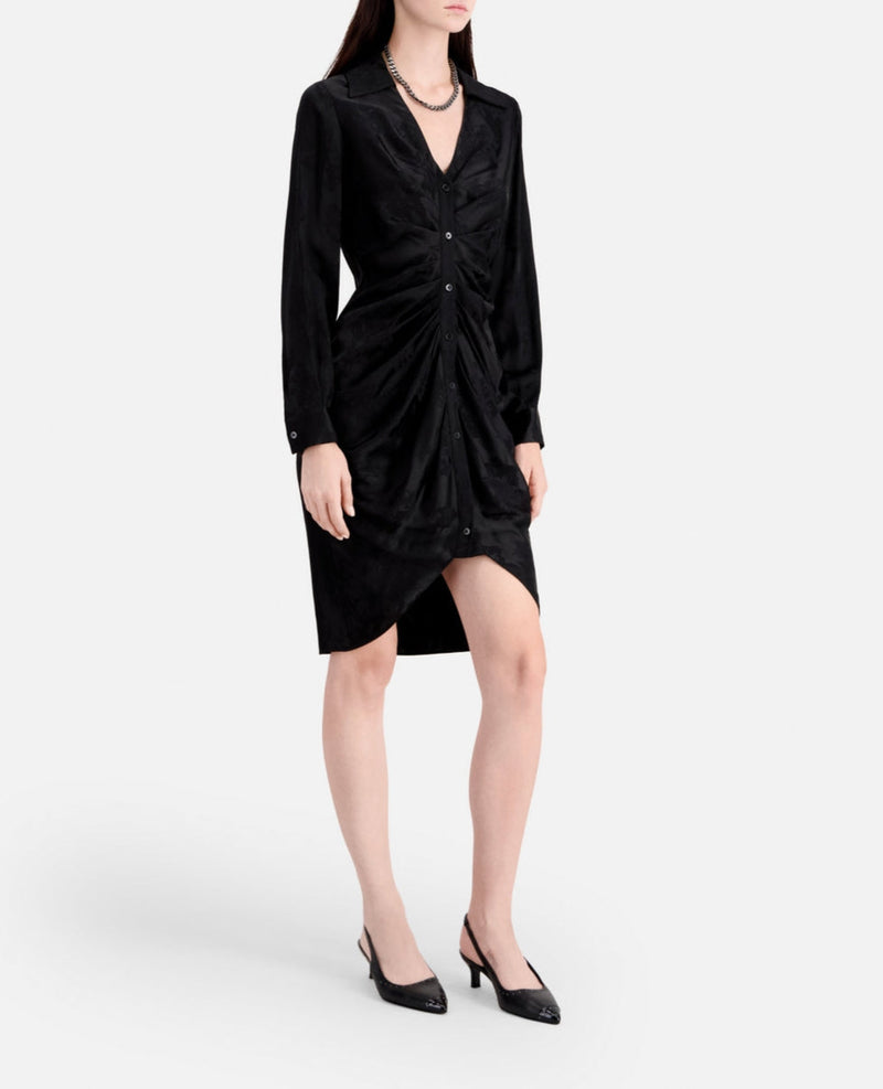 Vestido camisero - Negro - Mujer