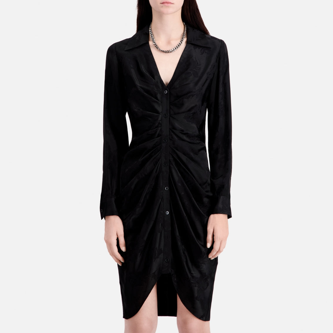 Shirt Dress - Black - Women