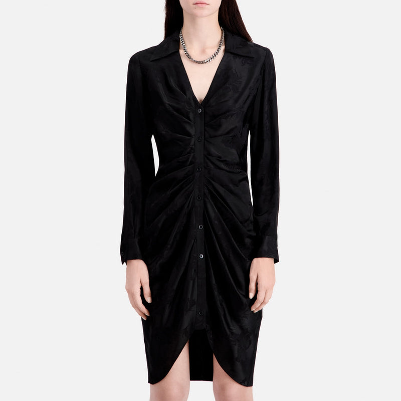 Vestido camisero - Negro - Mujer