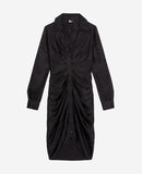 Vestido camisero - Negro - Mujer