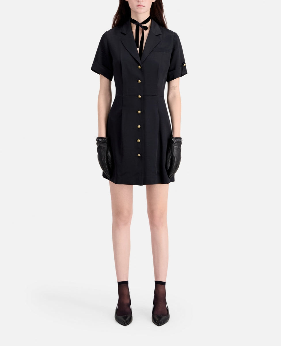 Shirt Dress - Black - Women