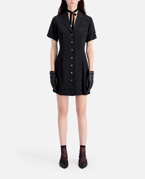 Vestido camisero - Negro - Mujer