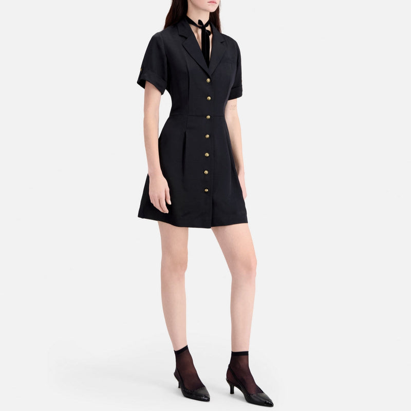 Shirt Dress - Black - Women