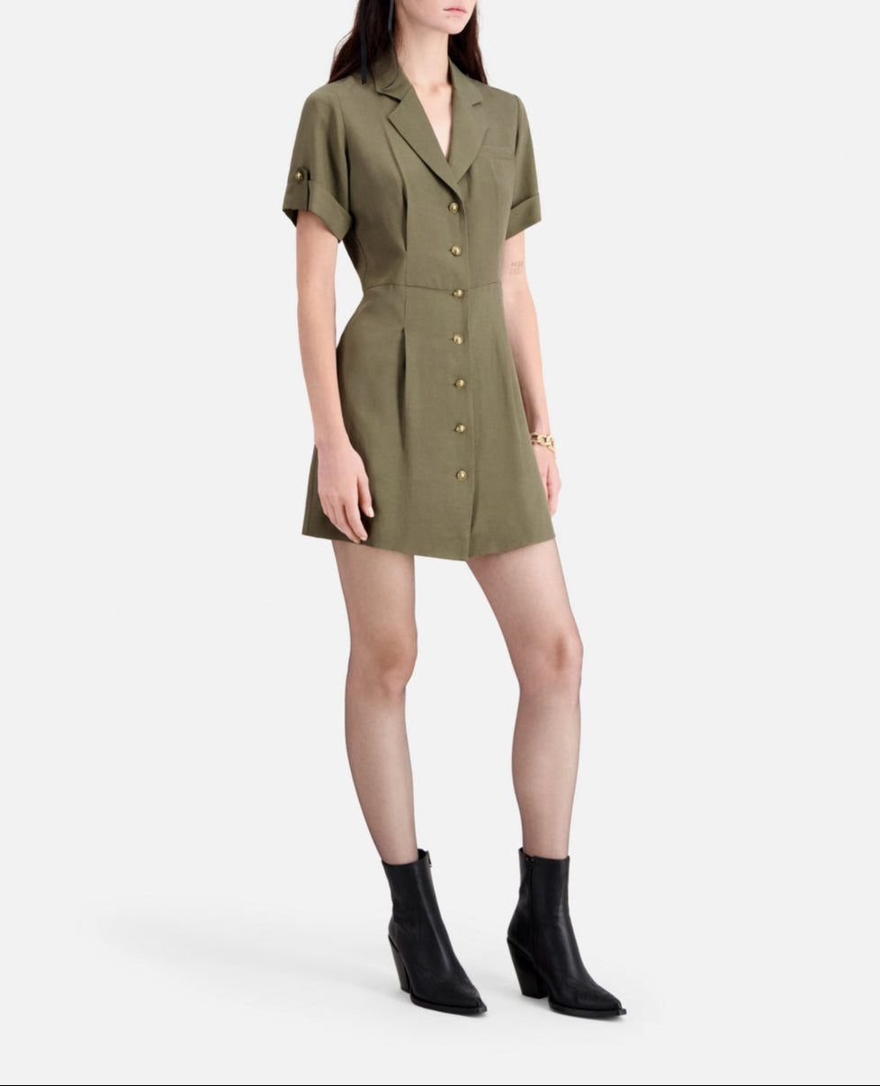 The Kooples - Vestido Camisero - Caqui - Mujer