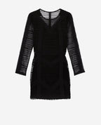 The Kooples - Robe Courte Avec Mix Dentelles A Manches Longues